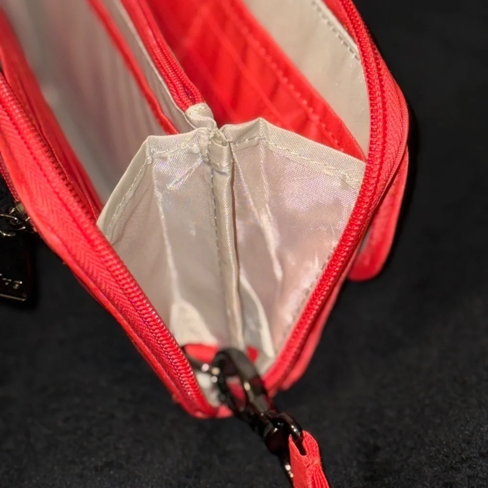 Lug Quick-Step RFID Zip-Around Quilted Wallet Coral Pink Orange